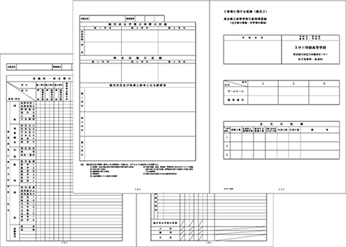 全面オリジナル書式(例) 学校様の必要内容に合わせた全面オリジナル書式の商品オーダー